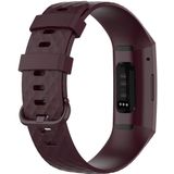 18mm Color Buckle TPU Wrist Strap Watch Band for Fitbit Charge 4 / Charge 3 / Charge 3 SE(Rosewood)