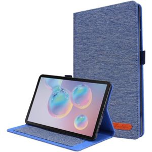 For Samsung Galaxy Tab A 8.4 (2020) Horizontal Flip TPU + Fabric PU Leather Protective Case with Name Card Clip(Dark Blue)