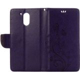 For Motorola Moto G (4rd gen) Plus Pressed Flowers Leather Case with Holder & Card Slots & Wallet(Purple)