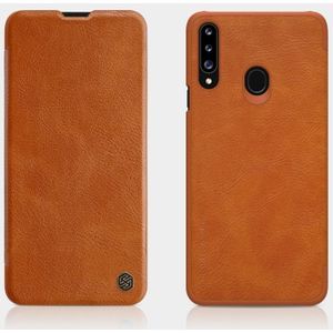 For Galaxy A20s NILLKIN QIN Series Crazy Horse Texture Horizontal Flip Leather Case with Card Slot(Brown)