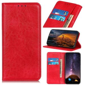 For Samsung Galaxy S21 FE Magnetic Crazy Horse Texture Horizontal Flip Leather Case with Holder & Card Slots & Wallet(Red)