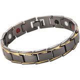 Men Detachable Titanium Steel Magnetic Therapy Bracelet Jewelry(Black Gold)