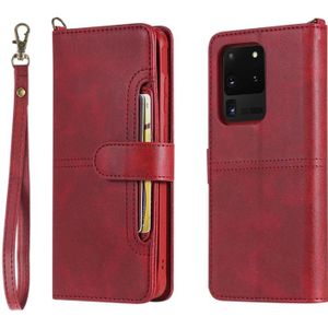 For Galaxy S20 Ultra Multifunctional Detachable Magnetic Horizontal Flip Leather Case with Card Slots & Holder & Wallet(Red)