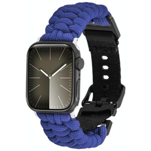 Voor Apple Watch Series 9 45 mm paracord effen gevlochten horlogeband met gesp