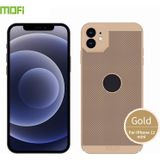 MOFi Honeycomb Texture Breathable PC Shockproof Protective Back Cover Case For iPhone 12 mini(Gold)