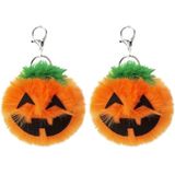 3 PCS Pumpkin Plush Keychains Fashion Car Halloween Key Chain Party Gift(Orange)