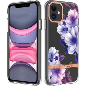 Bloemen en planten Serie IMD TPU Telefooncase voor iPhone 11 (Purple Begonia)
