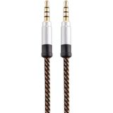 3.5mm Male To Male Car Stereo Gold-Plated Jack AUX Audio Cable For 3.5mm AUX Standard Digital Devices  Length: 1.5m(Brown)