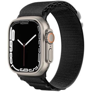 Zilveren gesp nylon horlogeband voor Apple Watch Ultra 49 mm / serie 8 & 7 45 mm / SE 2 & 6 & SE & 5 & 4 44 mm