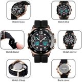 SKMEI 1538 Multi-Function Time Large Dial Steel Belt Men  Casual Sports Electronic Watch(Rose Gold-Silicone Belt)