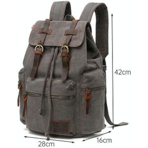 AUGUR 1039 Men Retro Canvas Backpack Shoulders Laptop Bag(Grey)