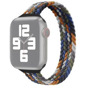 Small Taille Single Loop Nylon Vlecht Vervangende horlogeband voor Apple Watch Series 7 45mm / 6 & SE & 5 & 4 44mm / 3 & 2 & 1 42mm  Grootte: M 155mm (Cowboy Colorful)