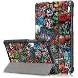 Graffiti Pattern Colored Drawing Horizontal Flip Leather Case for Huawei MediaPad M5 Lite  8.0 with Three-folding Holder