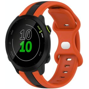 Voor Garmin Forerunner 158 20 mm vlindergesp tweekleurige siliconen horlogeband (oranje + zwart)