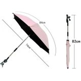 Stroller Universal Stroller Umbrella Sliding Baby Artifact Vinyl Anti-UV Universal Clip Sun And Rain Dual-use Umbrella(Pink)