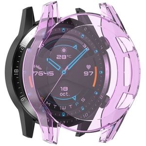 For Huawei Watch GT2 46mm Full Coverage Watch Protective Case with Screen(Transparent Purple)