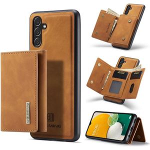 Voor Samsung Galaxy A13 5G DG.MING M1 Serie 3-voudige Multi Card Wallet + Magnetic Phone Case (Brown)