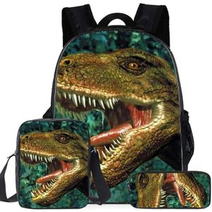 16-inch ZZ12 3 PCS / Set Child Dinosaur School Bag Kindergarten Pupils Backpack