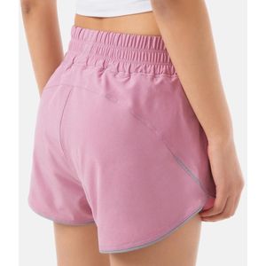 Lichtgewicht ademende sneldrogende sport shorts Perzik Heup Hoge Taille Loose Running Shorts (Kleur: Roze Taupe Maat: S)