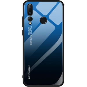 For Huawei Nova 4 Gradient Color Glass Case(Blue)