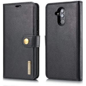 DG.MING Crazy Horse Texture Flip Detachable Magnetic Leather Case for Huawei Mate 20 Lite / Maimang 7  with Holder & Card Slots & Wallet (Black)