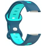 Voor Fitbit Charge 5 Smart Watch Sport Waterdichte tweekleurige siliconen band (blauwe watereend)