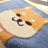 Cartoon Flocking Carpet Home Bathroom Non-slip Absorbent Pad  Size:50×80 cm(Akita)