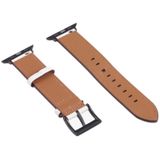 Leather Replacement Watchband For Apple Watch Series 7 41mm / 6&SE&5&4 40mm / 3&2&1 38mm(White)