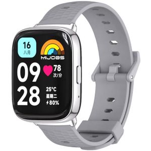 Voor Redmi Watch 3 Lite / Watch 3 Active Mijobs Honingraattextuur TPU-horlogeband (grijs zilver)
