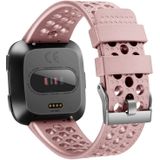 For FITBIT Versa Breathable Metal Watch Band(Rose Gold)