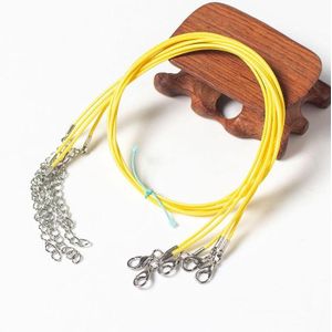 100 PCS Crystal Pendant Necklace Rope Jewelry Lanyard(Light Yellow)