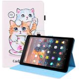 For Amazon Fire HD 10 2019 Animal Pattern Horizontal Flip Leather Case with Holder & Card Slots & Photo Frame & Sleep / Wake-up Function(Cat Brothers)