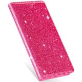 Voor Samsung Galaxy A71 Ultrathin Glitter Magnetic Horizontal Flip Leather Case met Holder & Card Slots (Rose Red)