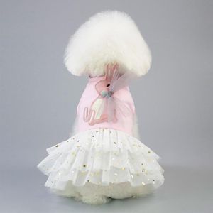 Pet Clothing Dog Skirt Cat Spring And Summer Rabbit Skirt  Size: XL(Upper Body Pink)