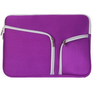 Double Pocket Zip Handbag Laptop Bag for Macbook Air 11.6 inch(Purple)