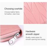 KB191 Zipper Cowhide Leather Organ Shape Multiple Card Slots Anti-magnetic RFID Wallet Clutch Bag for Ladies(Light Purple)