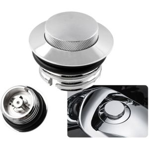 Motorcycle Flush Pop-up Gas Cap with O-ring for Harley Davidson (Silver)