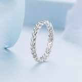 BSR311 sterling zilveren S925 geometrische twist witgoud vergulde ring (nr. 6)