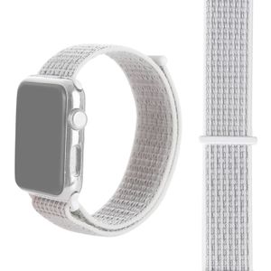 Simple Fashion Nylon Watch Strap for Apple Watch Series 5 & 4 44mm / 3 & 2 & 1 42mm  with Magic Stick(Silver)