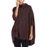Long Hooded Bat Sleeves Top Sweater (Color:Wine Red Size:One Size)