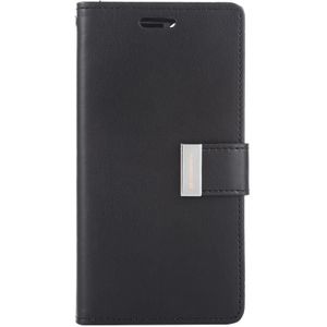 For iPhone 12 Pro Max GOOSPERY RICH DIARY Crazy Horse Texture Horizontal Flip Leather Case with Holder & Card Slots & Wallet(Black)
