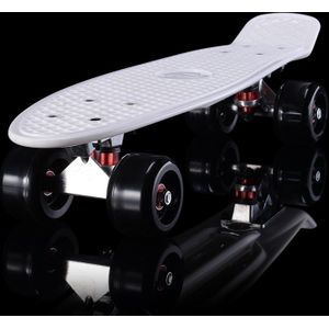 Shining Fish Plate Scooter Single Tilt Four Wheel Skateboard with 72mm Wheel(Black White)