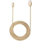 1m Woven Style Metal Head 84 Cores 8 Pin to USB 2.0 Data / Charger Cable  For iPhone X / iPhone 8 & 8 Plus / iPhone 7 & 7 Plus / iPhone 6 & 6s & 6 Plus & 6s Plus / iPad(Gold)