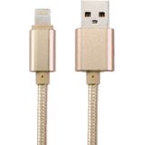 1m Woven Style Metal Head 84 Cores 8 Pin to USB 2.0 Data / Charger Cable  For iPhone X / iPhone 8 & 8 Plus / iPhone 7 & 7 Plus / iPhone 6 & 6s & 6 Plus & 6s Plus / iPad(Gold)