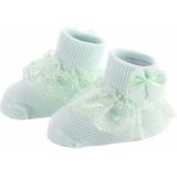 3 Pairs Bow Lace Baby Socks Newborn Cotton Baby Sock  Size:M(Green)