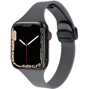 Voor Apple Watch 7 41 mm slanke siliconen horlogeband met magnetische gesp