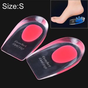 1 paar vrouwen silicone gel comfort hiel cups pads halve pads  grootte: S (roze)