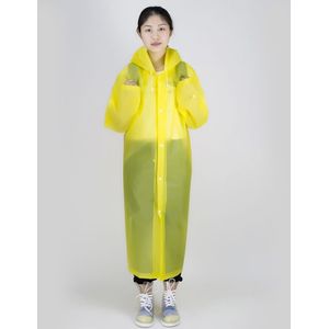 Long Sleeve Cuff Windproof Upgrade Version of One-piece Environmental Protection Transparent Raincoat Average Size(Yellow)