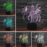 Beauty and Unicorn Shape 3D Colorful LED Vision Light Table Lamp  USB Touch Version