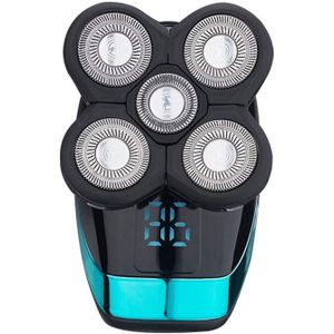 Electric Shaver Rechargeable Razor Intelligent Digital Display Bald Hair Clipper Style: Blue